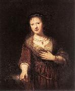 Rembrandt Peale Portrait of Saskia with a Flower oil painting picture wholesale